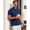 image:imageTACVASEN Mens Polo Shirts Short Sleeve 3 Buttons Cotton Pique Casual Classic Fit TShirt Performance Golf ShirtsNavy