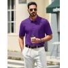 image:imageTACVASEN Mens Polo Shirts Short Sleeve 3 Buttons Cotton Pique Casual Classic Fit TShirt Performance Golf ShirtsPurple