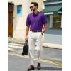 image:imageTACVASEN Mens Polo Shirts Short Sleeve 3 Buttons Cotton Pique Casual Classic Fit TShirt Performance Golf ShirtsPurple