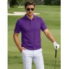 image:imageTACVASEN Mens Polo Shirts Short Sleeve 3 Buttons Cotton Pique Casual Classic Fit TShirt Performance Golf ShirtsPurple