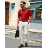 image:imageTACVASEN Mens Polo Shirts Short Sleeve 3 Buttons Cotton Pique Casual Classic Fit TShirt Performance Golf ShirtsRed