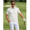 image:imageTACVASEN Mens Polo Shirts Short Sleeve 3 Buttons Cotton Pique Casual Classic Fit TShirt Performance Golf ShirtsWhite