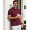 image:imageTACVASEN Mens Polo Shirts Short Sleeve 3 Buttons Cotton Pique Casual Classic Fit TShirt Performance Golf ShirtsWinered