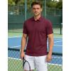 image:imageTACVASEN Mens Polo Shirts Short Sleeve 3 Buttons Cotton Pique Casual Classic Fit TShirt Performance Golf ShirtsWinered