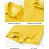 image:imageTACVASEN Mens Polo Shirts Short Sleeve 3 Buttons Cotton Pique Casual Classic Fit TShirt Performance Golf ShirtsYellow