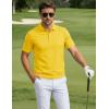 image:imageTACVASEN Mens Polo Shirts Short Sleeve 3 Buttons Cotton Pique Casual Classic Fit TShirt Performance Golf ShirtsYellow