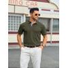 image:imageTACVASEN Mens Polo Shirts Short Sleeve Cotton Pique TShirt 3 Buttons Golf Shirts Classic Fit Casual TShirtArmy Green