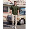 image:imageTACVASEN Mens Polo Shirts Short Sleeve Cotton Pique TShirt 3 Buttons Golf Shirts Classic Fit Casual TShirtArmy Green