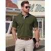 image:imageTACVASEN Mens Polo Shirts Short Sleeve Cotton Pique TShirt 3 Buttons Golf Shirts Classic Fit Casual TShirtArmy Green