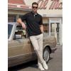 image:imageTACVASEN Mens Polo Shirts Short Sleeve Cotton Pique TShirt 3 Buttons Golf Shirts Classic Fit Casual TShirtBlack
