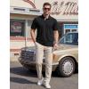 image:imageTACVASEN Mens Polo Shirts Short Sleeve Cotton Pique TShirt 3 Buttons Golf Shirts Classic Fit Casual TShirtBlack