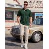 image:imageTACVASEN Mens Polo Shirts Short Sleeve Cotton Pique TShirt 3 Buttons Golf Shirts Classic Fit Casual TShirtDark Green