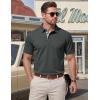 image:imageTACVASEN Mens Polo Shirts Short Sleeve Cotton Pique TShirt 3 Buttons Golf Shirts Classic Fit Casual TShirtDark Grey