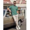 image:imageTACVASEN Mens Polo Shirts Short Sleeve Cotton Pique TShirt 3 Buttons Golf Shirts Classic Fit Casual TShirtGray Green