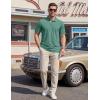 image:imageTACVASEN Mens Polo Shirts Short Sleeve Cotton Pique TShirt 3 Buttons Golf Shirts Classic Fit Casual TShirtGray Green