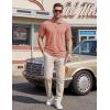 image:imageTACVASEN Mens Polo Shirts Short Sleeve Cotton Pique TShirt 3 Buttons Golf Shirts Classic Fit Casual TShirtGray Pink