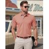image:imageTACVASEN Mens Polo Shirts Short Sleeve Cotton Pique TShirt 3 Buttons Golf Shirts Classic Fit Casual TShirtGray Pink