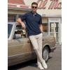 image:imageTACVASEN Mens Polo Shirts Short Sleeve Cotton Pique TShirt 3 Buttons Golf Shirts Classic Fit Casual TShirtNavy