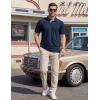 image:imageTACVASEN Mens Polo Shirts Short Sleeve Cotton Pique TShirt 3 Buttons Golf Shirts Classic Fit Casual TShirtNavy