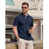 image:imageTACVASEN Mens Polo Shirts Short Sleeve Cotton Pique TShirt 3 Buttons Golf Shirts Classic Fit Casual TShirtNavy