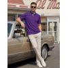 image:imageTACVASEN Mens Polo Shirts Short Sleeve Cotton Pique TShirt 3 Buttons Golf Shirts Classic Fit Casual TShirtPurple