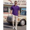 image:imageTACVASEN Mens Polo Shirts Short Sleeve Cotton Pique TShirt 3 Buttons Golf Shirts Classic Fit Casual TShirtPurple