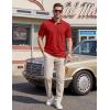 image:imageTACVASEN Mens Polo Shirts Short Sleeve Cotton Pique TShirt 3 Buttons Golf Shirts Classic Fit Casual TShirtRed