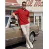 image:imageTACVASEN Mens Polo Shirts Short Sleeve Cotton Pique TShirt 3 Buttons Golf Shirts Classic Fit Casual TShirtRed
