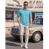 image:imageTACVASEN Mens Polo Shirts Short Sleeve Cotton Pique TShirt 3 Buttons Golf Shirts Classic Fit Casual TShirtSky Blue
