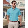 image:imageTACVASEN Mens Polo Shirts Short Sleeve Cotton Pique TShirt 3 Buttons Golf Shirts Classic Fit Casual TShirtSky Blue