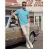 image:imageTACVASEN Mens Polo Shirts Short Sleeve Cotton Pique TShirt 3 Buttons Golf Shirts Classic Fit Casual TShirtSky Blue