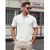 image:imageTACVASEN Mens Polo Shirts Short Sleeve Cotton Pique TShirt 3 Buttons Golf Shirts Classic Fit Casual TShirtWhite