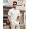 image:imageTACVASEN Mens Polo Shirts Short Sleeve Cotton Pique TShirt 3 Buttons Golf Shirts Classic Fit Casual TShirtWhite