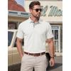 image:imageTACVASEN Mens Polo Shirts Short Sleeve Cotton Pique TShirt 3 Buttons Golf Shirts Classic Fit Casual TShirtWhite