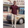 image:imageTACVASEN Mens Polo Shirts Short Sleeve Cotton Pique TShirt 3 Buttons Golf Shirts Classic Fit Casual TShirtWine