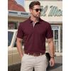 image:imageTACVASEN Mens Polo Shirts Short Sleeve Cotton Pique TShirt 3 Buttons Golf Shirts Classic Fit Casual TShirtWine