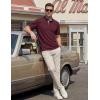 image:imageTACVASEN Mens Polo Shirts Short Sleeve Cotton Pique TShirt 3 Buttons Golf Shirts Classic Fit Casual TShirtWine