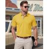 image:imageTACVASEN Mens Polo Shirts Short Sleeve Cotton Pique TShirt 3 Buttons Golf Shirts Classic Fit Casual TShirtYellow