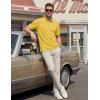 image:imageTACVASEN Mens Polo Shirts Short Sleeve Cotton Pique TShirt 3 Buttons Golf Shirts Classic Fit Casual TShirtYellow