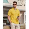 image:imageTACVASEN Mens Polo Shirts Short Sleeve Cotton Pique TShirt 3 Buttons Golf Shirts Classic Fit Casual TShirtYellow