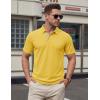 image:imageTACVASEN Mens Polo Shirts Short Sleeve Cotton Pique TShirt 3 Buttons Golf Shirts Classic Fit Casual TShirtYellow
