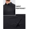 image:imageTACVASEN Mens Polo Shirts with Pocket Golf Polos Dry Fit Performance Short Sleeve Collared Shirt Casual Athletic Work01black