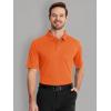 image:imageTACVASEN Mens Polo Shirts with Pocket Golf Polos Dry Fit Performance Short Sleeve Collared Shirt Casual Athletic Work03orange