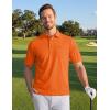 image:imageTACVASEN Mens Polo Shirts with Pocket Golf Polos Dry Fit Performance Short Sleeve Collared Shirt Casual Athletic Work03orange