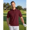 image:imageTACVASEN Mens Polo Shirts with Pocket Golf Polos Dry Fit Performance Short Sleeve Collared Shirt Casual Athletic Work05burgundy