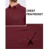 image:imageTACVASEN Mens Polo Shirts with Pocket Golf Polos Dry Fit Performance Short Sleeve Collared Shirt Casual Athletic Work05burgundy