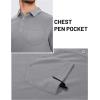 image:imageTACVASEN Mens Polo Shirts with Pocket Golf Polos Dry Fit Performance Short Sleeve Collared Shirt Casual Athletic Work06light Gray