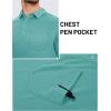 image:imageTACVASEN Mens Polo Shirts with Pocket Golf Polos Dry Fit Performance Short Sleeve Collared Shirt Casual Athletic Work08gray Green