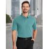 image:imageTACVASEN Mens Polo Shirts with Pocket Golf Polos Dry Fit Performance Short Sleeve Collared Shirt Casual Athletic Work08gray Green