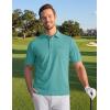 image:imageTACVASEN Mens Polo Shirts with Pocket Golf Polos Dry Fit Performance Short Sleeve Collared Shirt Casual Athletic Work08gray Green